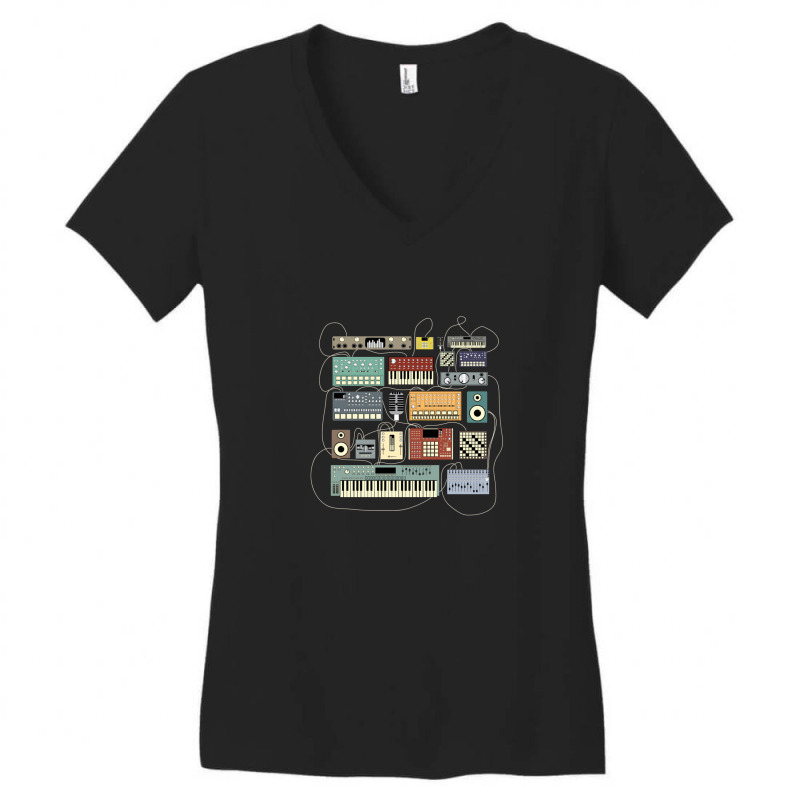 Electronic Musician Synthesizer And Drum Machine Dj 1 Women's V-Neck T-Shirt by JessicaParadis | Artistshot