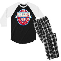 Sheriff Hopper   The American   Label Men's 3/4 Sleeve Pajama Set | Artistshot