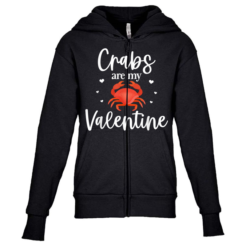 Crab Valentines Day Design For Crab Lover Cool Crustacean T Shirt Youth Zipper Hoodie | Artistshot