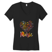 Musician Gift Musical Instrument Music Notes Treble Clef Women's V-neck T-shirt | Artistshot