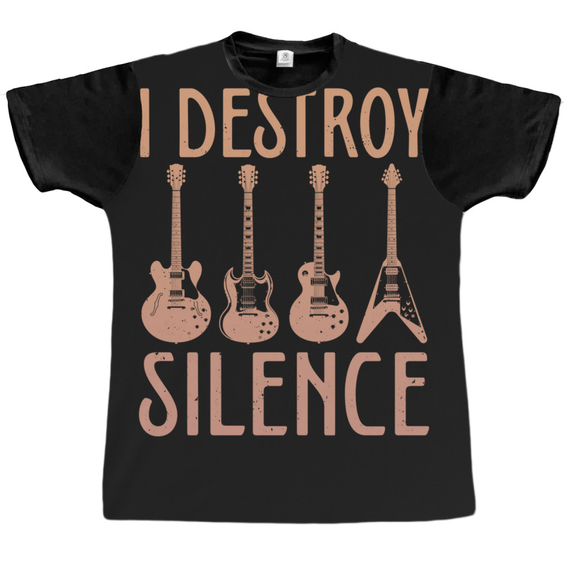 I Destroy Silence – Funny Guitar Graphic T-shirt by MiltonLane | Artistshot