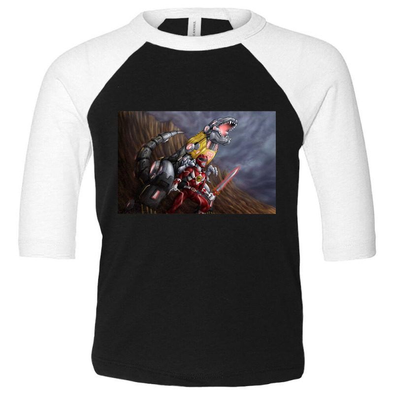 Hot Trend Red Ranger & Grimlock Toddler 3/4 Sleeve Tee by hongquangd | Artistshot