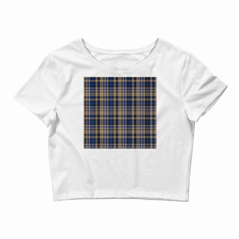 Retro Autumn Winter Plaid Tartan Pattern Tan Beige Black T Shirt Crop Top by benoirme | Artistshot