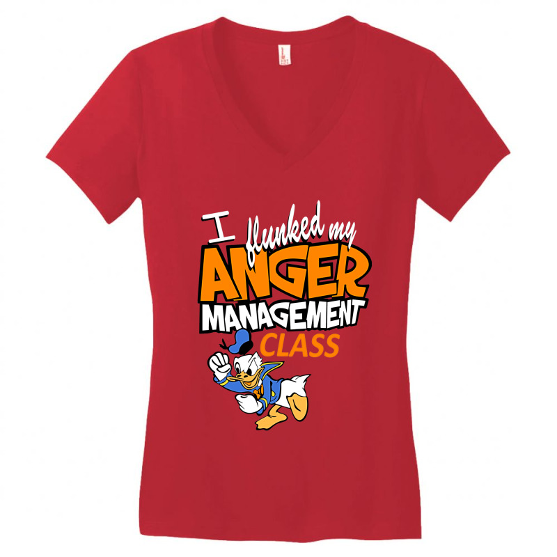 I Flunked Anger Management Donald Angry Bird Women's V-Neck T-Shirt by shoenlositox | Artistshot