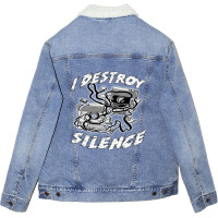 I Destroy Silence Old School 1 Unisex Sherpa-lined Denim Jacket | Artistshot