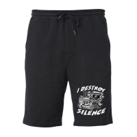 I Destroy Silence Old School 1 Fleece Short | Artistshot