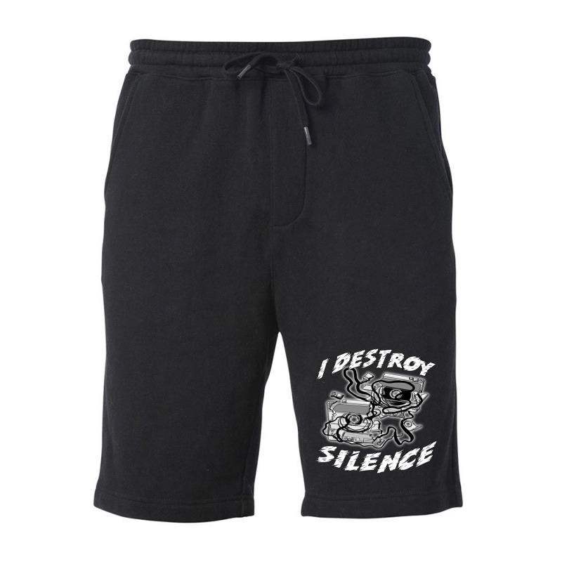 I Destroy Silence Old School 1 Fleece Short by nejisaamer | Artistshot