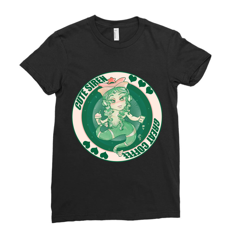 Trending Cute Siren Coffee Ladies Fitted T-Shirt by michaelyounger19 | Artistshot