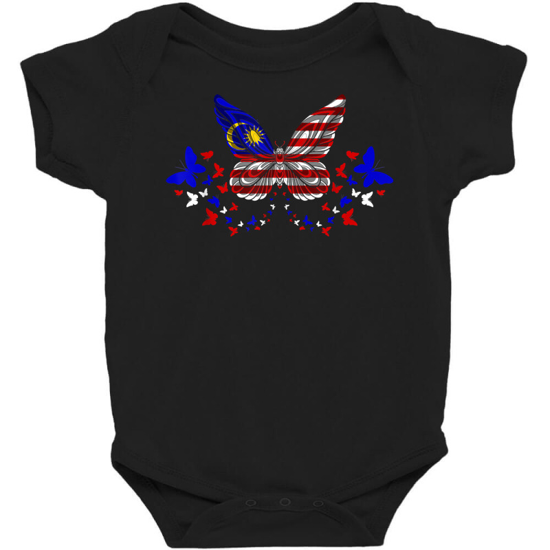 Malaysia Malaysian Malaysia Flag Butterflies T Shirt Baby Bodysuit by polioukhi | Artistshot