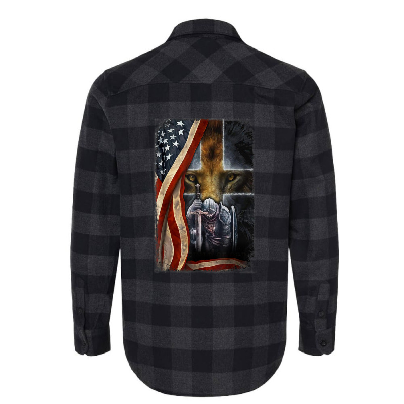 Child Of God Warrior Of Christ Jesus Lion Of Judah Flag Flannel Shirt | Artistshot