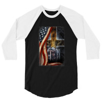 Child Of God Warrior Of Christ Jesus Lion Of Judah Flag 3/4 Sleeve Shirt | Artistshot