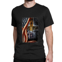 Child Of God Warrior Of Christ Jesus Lion Of Judah Flag Classic T-shirt | Artistshot