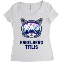 Engelberg Titlis Alpine Mountain Panorama Ski Goggles Cats T Shirt Women's Triblend Scoop T-shirt | Artistshot