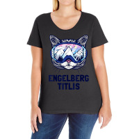 Engelberg Titlis Alpine Mountain Panorama Ski Goggles Cats T Shirt Ladies Curvy T-shirt | Artistshot