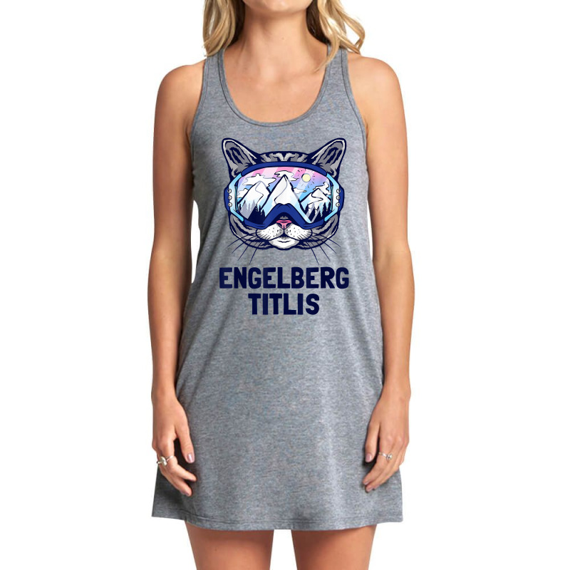 Engelberg Titlis Alpine Mountain Panorama Ski Goggles Cats T Shirt Tank Dress by angellacz6cstu | Artistshot