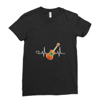 Funny Guitar Heartbeat Guitar Player Instrument Design Ladies Fitted T-shirt | Artistshot