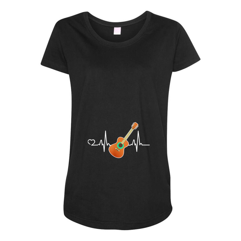 Funny Guitar Heartbeat Guitar Player Instrument Design Maternity Scoop Neck T-shirt by ChristopherJamesSandbo | Artistshot