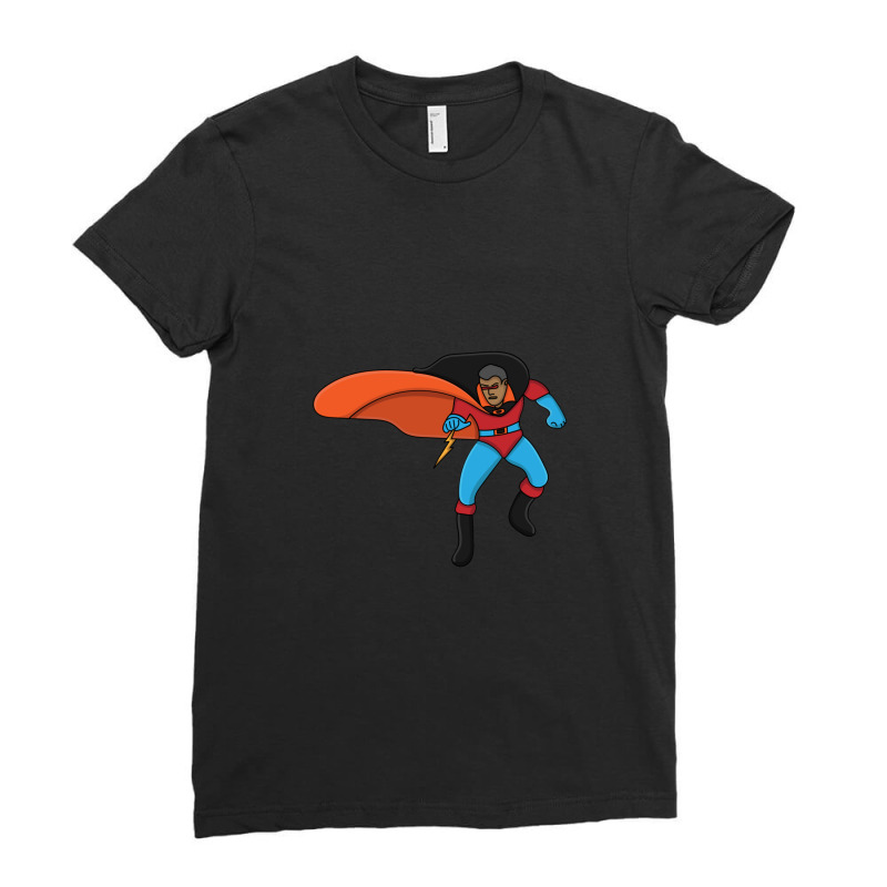 Superhero With A Thunder In His Hand Ladies Fitted T-Shirt by SalvadorLVerdin | Artistshot