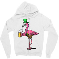 Flamingo Leprechaun St Patricks Day Bird Drinking Beer T Shirt Zipper Hoodie | Artistshot