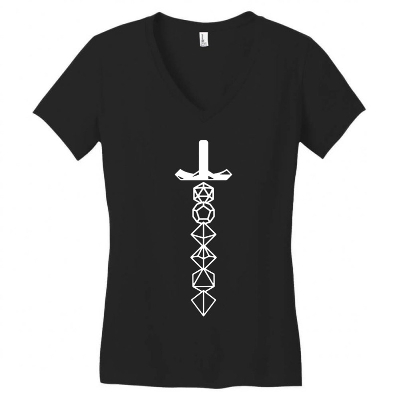 Rainbow Dice Sword Women's V-Neck T-Shirt by Vanode Art | Artistshot