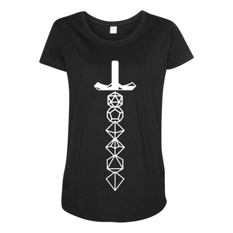 Rainbow Dice Sword Maternity Scoop Neck T-shirt by Vanode Art | Artistshot