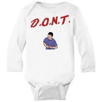 D.o.n.t.   Don't Let Me Drink Milk It Makes My Tummy Hurt T Shirt Long Sleeve Baby Bodysuit | Artistshot