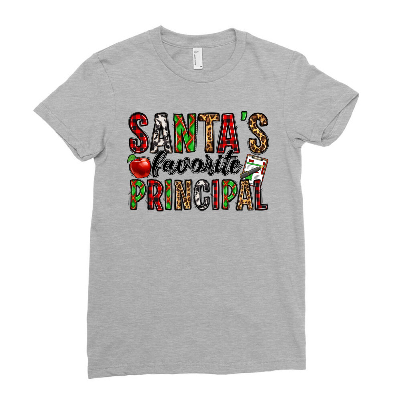 Santa's Favorite Principal Ladies Fitted T-Shirt by Jasminsmagicworld | Artistshot