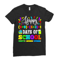 Happy 100 Days Of School 100th Math Equation Teacher Kids T Shirt Ladies Fitted T-shirt | Artistshot