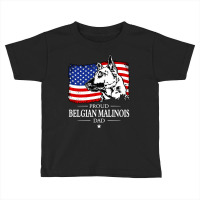 Proud Belgian Malinois Dad America Flag Patriotic Dog Toddler T-shirt | Artistshot