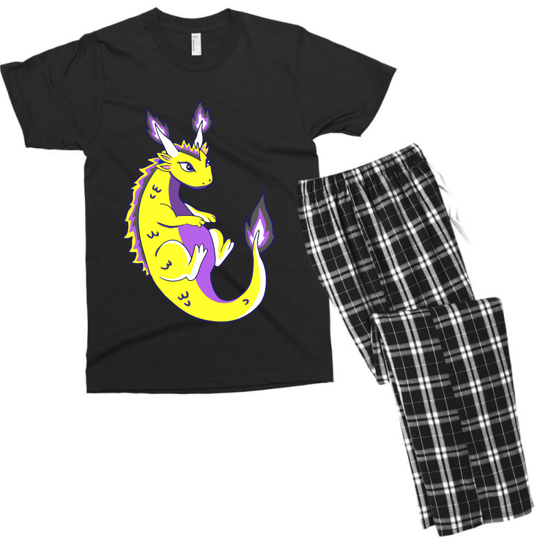 Nonbinary Dragon Lgbtq Nonbinary Pride Genderqueer Lgbt Men's T-shirt Pajama Set by XAVIERESPREE | Artistshot