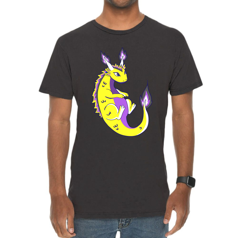 Nonbinary Dragon Lgbtq Nonbinary Pride Genderqueer Lgbt Vintage T-Shirt by XAVIERESPREE | Artistshot