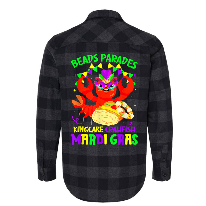 Beads Parades Kingcake Crawfish Mardi Gras Fat Tuesday T Shirt Flannel Shirt | Artistshot