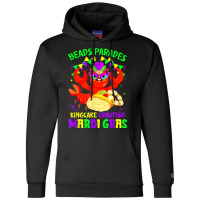 Beads Parades Kingcake Crawfish Mardi Gras Fat Tuesday T Shirt Champion Hoodie | Artistshot