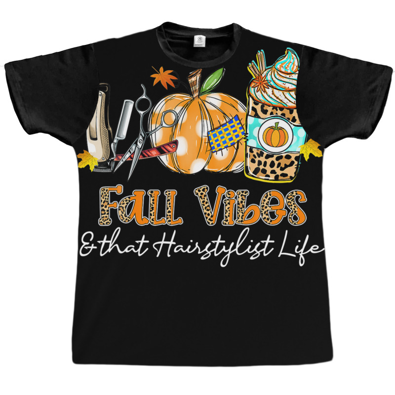 Fall Vibes & That Hairstylist Life Scissors Comb Pumpkin Graphic T-shirt by coderakoput2 | Artistshot