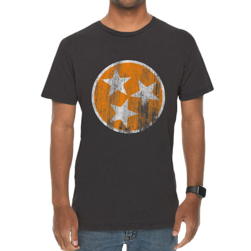 Orange Tennessee Flag Volunteer State Tri Stars Tennessee Vintage T-Shirt by ChristinaMarieCavanaugh | Artistshot