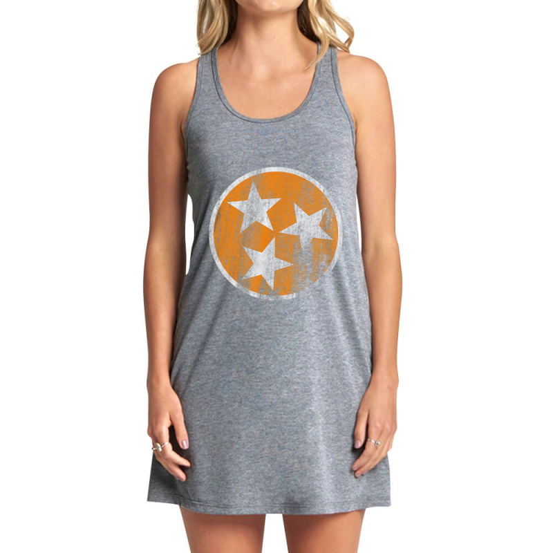 Orange Tennessee Flag Volunteer State Tri Stars Tennessee Tank Dress by ChristinaMarieCavanaugh | Artistshot