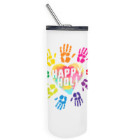 Happy Holi Colorful Hands Print Colors India Dance Hindu Fes T Shirt Skinny Tumbler | Artistshot