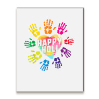 Happy Holi Colorful Hands Print Colors India Dance Hindu Fes T Shirt Metal Print Vertical | Artistshot