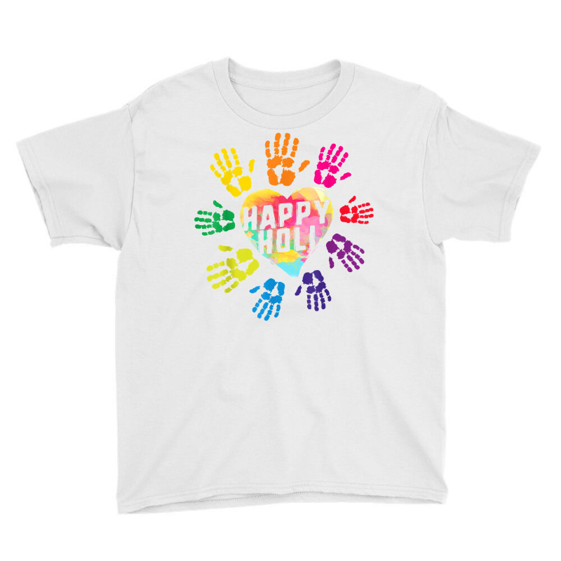 Happy Holi Colorful Hands Print Colors India Dance Hindu Fes T Shirt Youth Tee | Artistshot