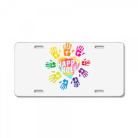 Happy Holi Colorful Hands Print Colors India Dance Hindu Fes T Shirt License Plate | Artistshot