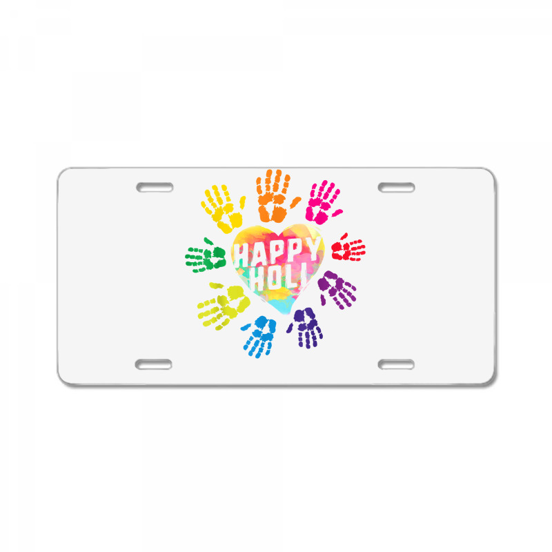 Happy Holi Colorful Hands Print Colors India Dance Hindu Fes T Shirt License Plate | Artistshot