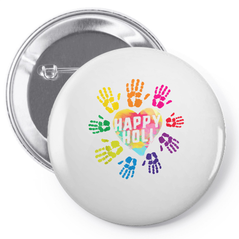 Happy Holi Colorful Hands Print Colors India Dance Hindu Fes T Shirt Pin-back Button | Artistshot