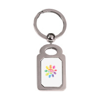 Happy Holi Colorful Hands Print Colors India Dance Hindu Fes T Shirt Silver Rectangle Keychain | Artistshot