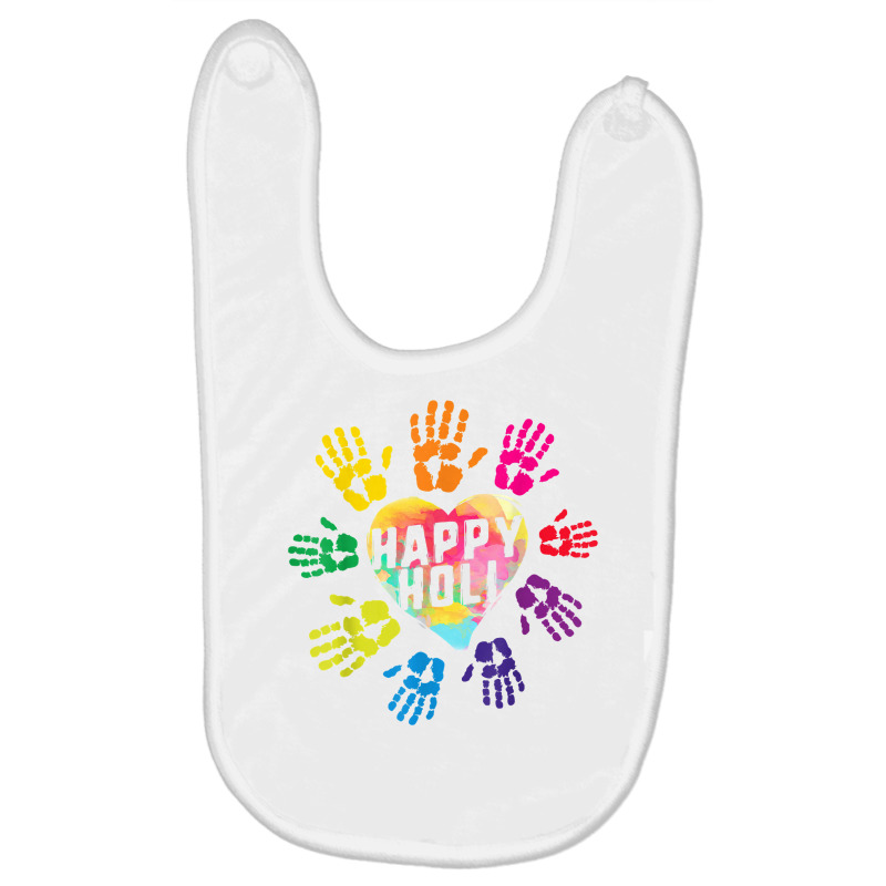 Happy Holi Colorful Hands Print Colors India Dance Hindu Fes T Shirt Baby Bibs | Artistshot