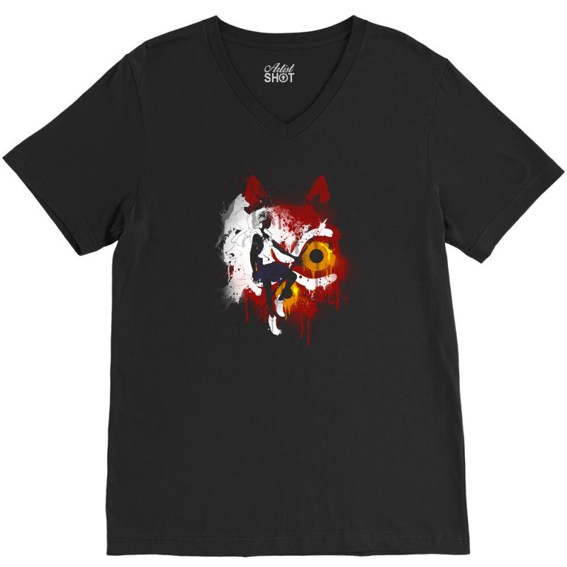 Mononoke Graffiti V-Neck Tee by Fearcheck | Artistshot