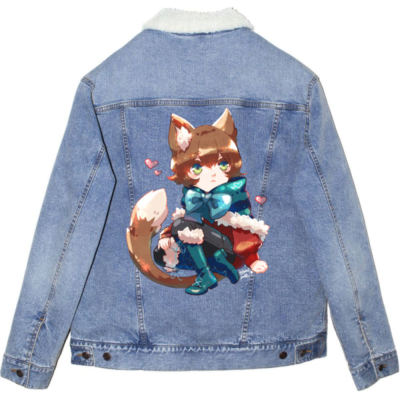 Catboy Chibi Unisex Sherpa-lined Denim Jacket | Artistshot