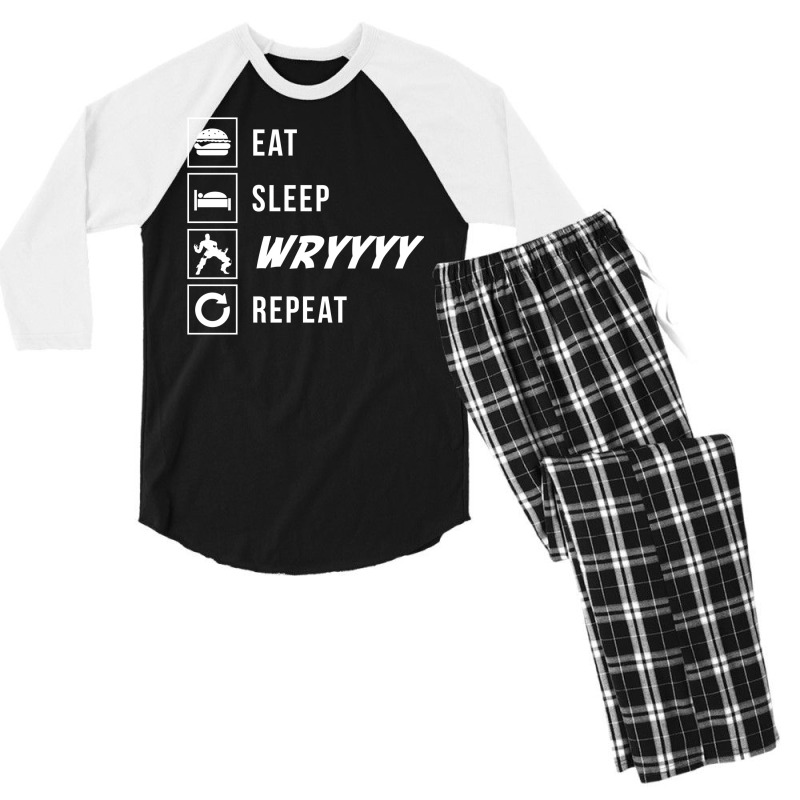 Eat Sleep Wryyyy Repeat Men's 3/4 Sleeve Pajama Set | Artistshot