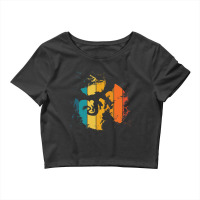 Vintage Cool Dragon Silhouette On The Retro Sunset Dragons Crop Top | Artistshot