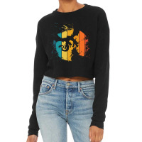 Vintage Cool Dragon Silhouette On The Retro Sunset Dragons Cropped Sweater | Artistshot