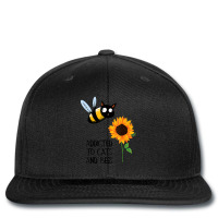 Addicted To Cats And Bees Bee Cat And Sunflower Printed Hat | Artistshot